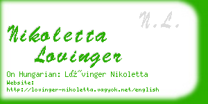 nikoletta lovinger business card